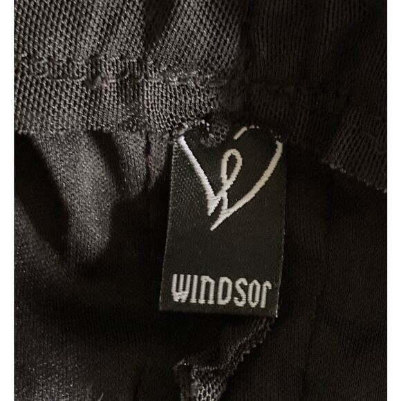 WINDSOR Womens Size Medium Black Strappy Rhinestone Bodycon Sheath Ruched Dress - Picture 12 of 12